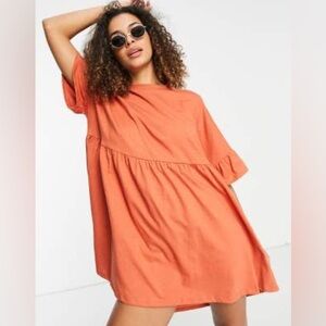 ASOS DESIGN super oversized ruffle sleeve smock dress - Size US 12